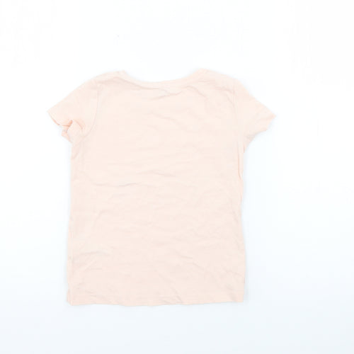RTR Girls Pink  Cotton Pullover T-Shirt Size 5 Years Crew Neck