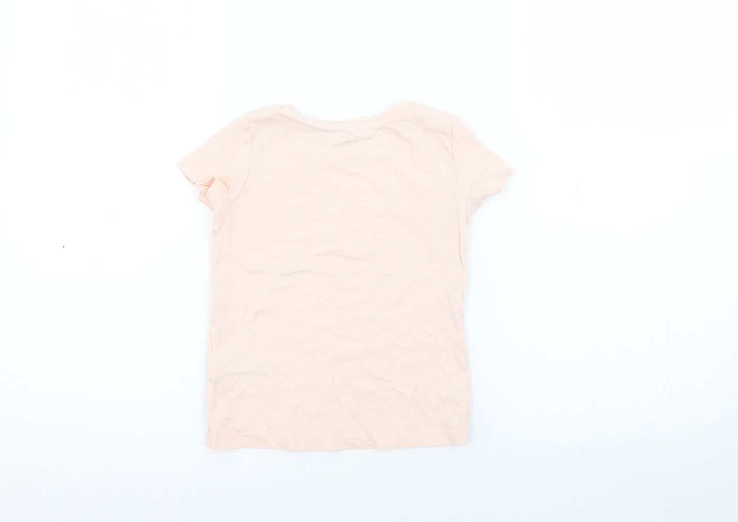 RTR Girls Pink  Cotton Pullover T-Shirt Size 5 Years Crew Neck