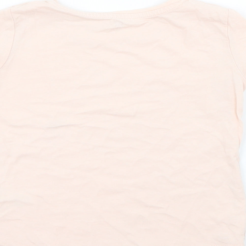 RTR Girls Pink  Cotton Pullover T-Shirt Size 5 Years Crew Neck