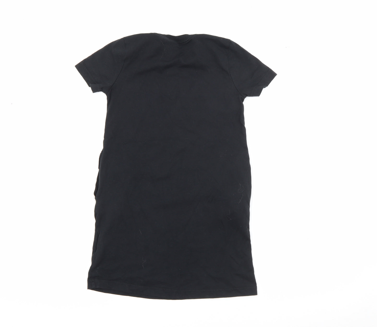 Nike Girls Black  Cotton T-Shirt Dress  Size 7-8 Years  Crew Neck