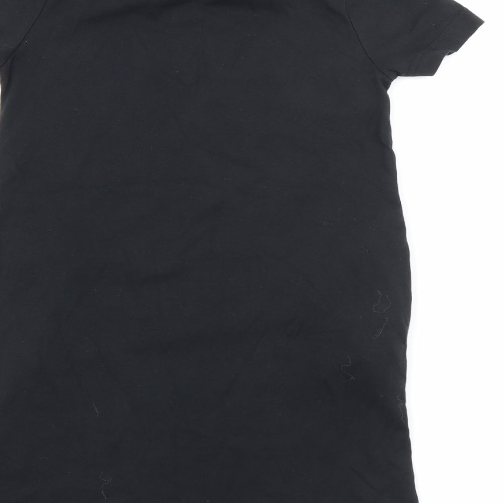 Nike Girls Black  Cotton T-Shirt Dress  Size 7-8 Years  Crew Neck