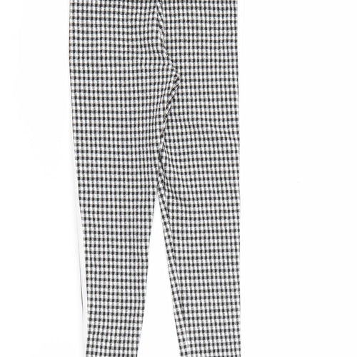 F&F Girls White Gingham Polyester Carrot Trousers Size 7-8 Years  Regular
