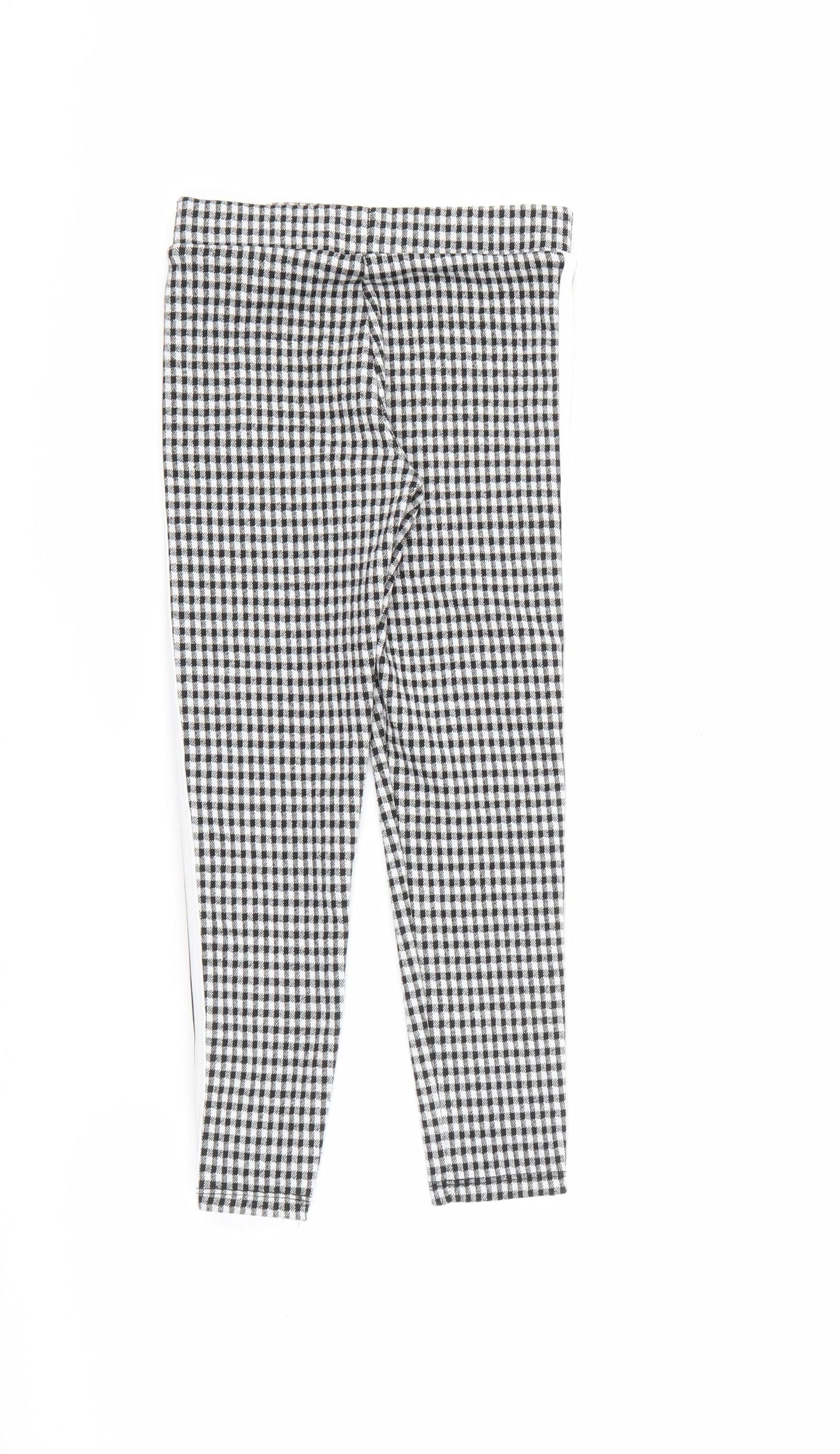 F&F Girls White Gingham Polyester Carrot Trousers Size 7-8 Years  Regular