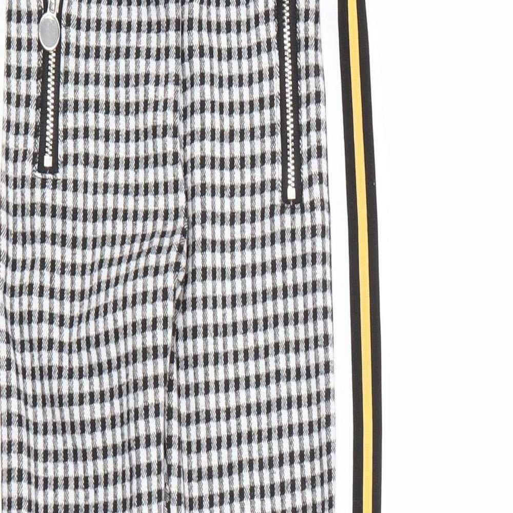 F&F Girls White Gingham Polyester Carrot Trousers Size 7-8 Years  Regular