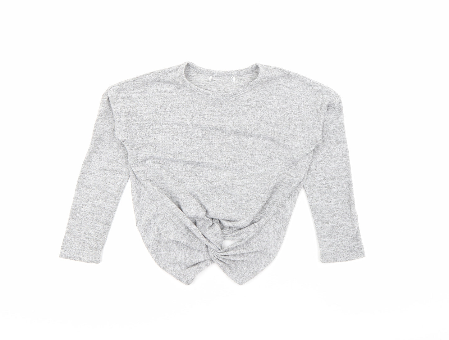 Primark Girls Grey Crew Neck  Polyester Pullover Jumper Size 7-8 Years