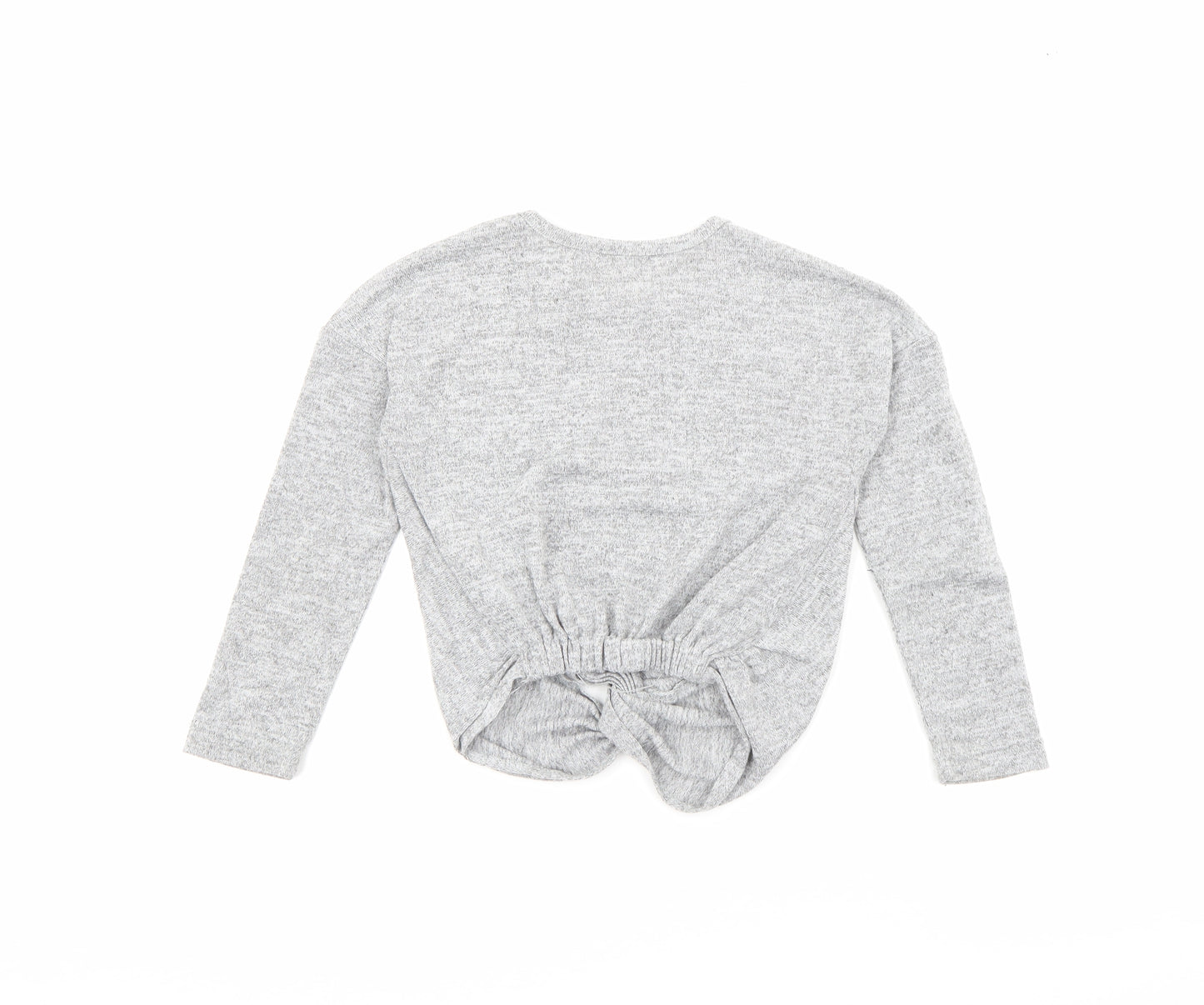 Primark Girls Grey Crew Neck  Polyester Pullover Jumper Size 7-8 Years