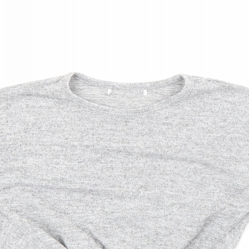 Primark Girls Grey Crew Neck  Polyester Pullover Jumper Size 7-8 Years