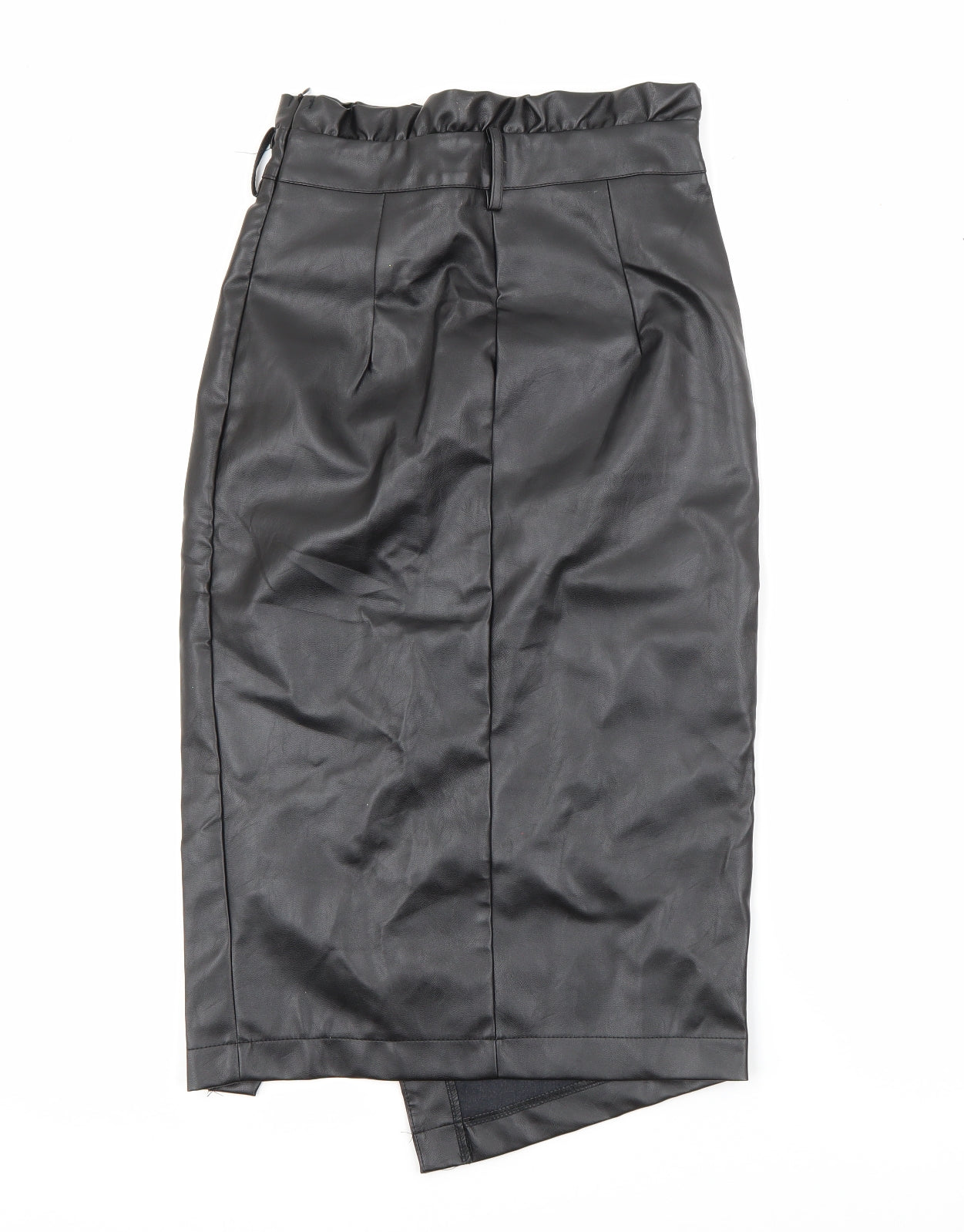 In the Style Womens Black  Polyurethane Wrap Skirt Size 6   Zip