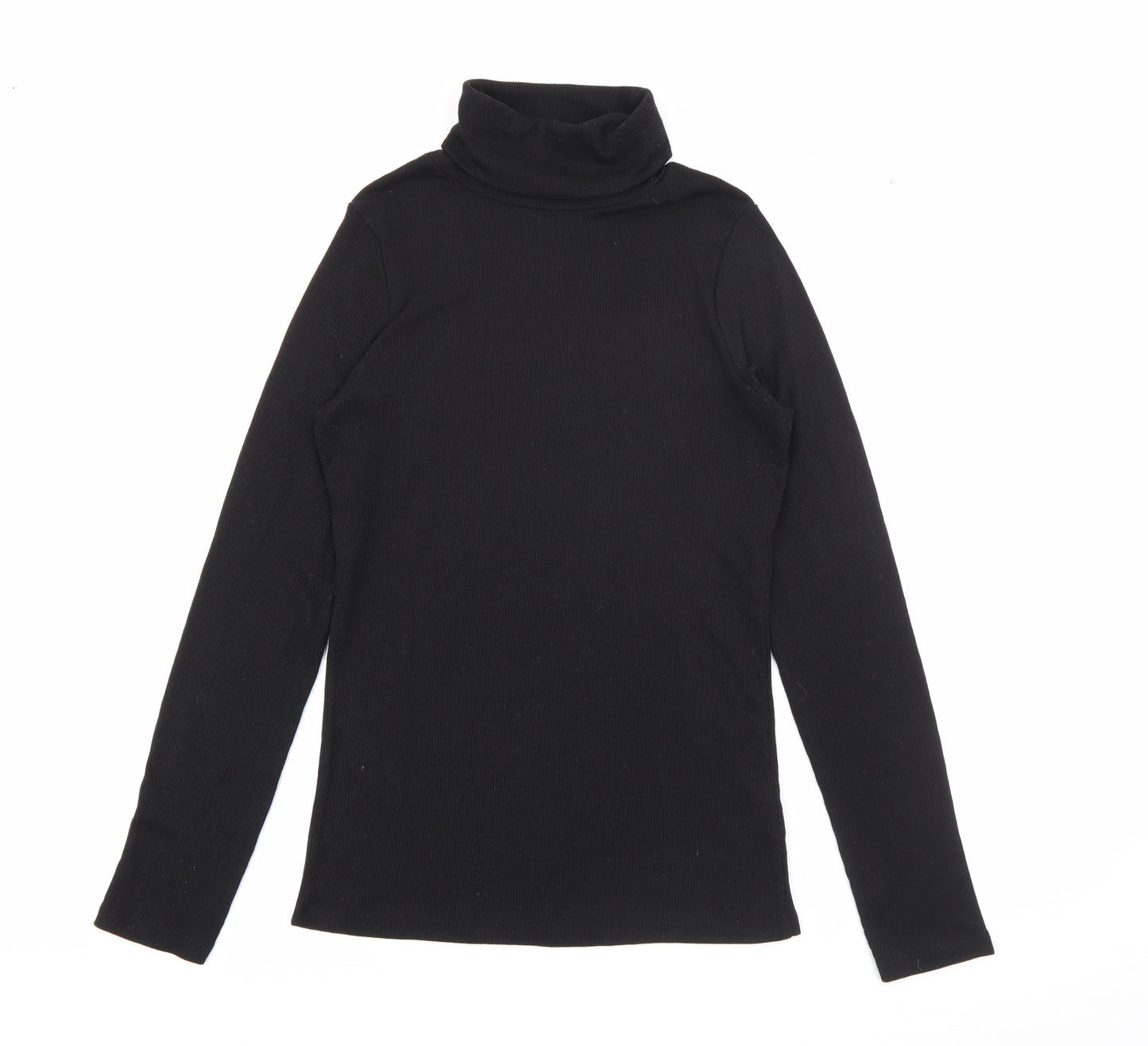New Look Womens Black Roll Neck  Polyester Pullover Jumper Size 16