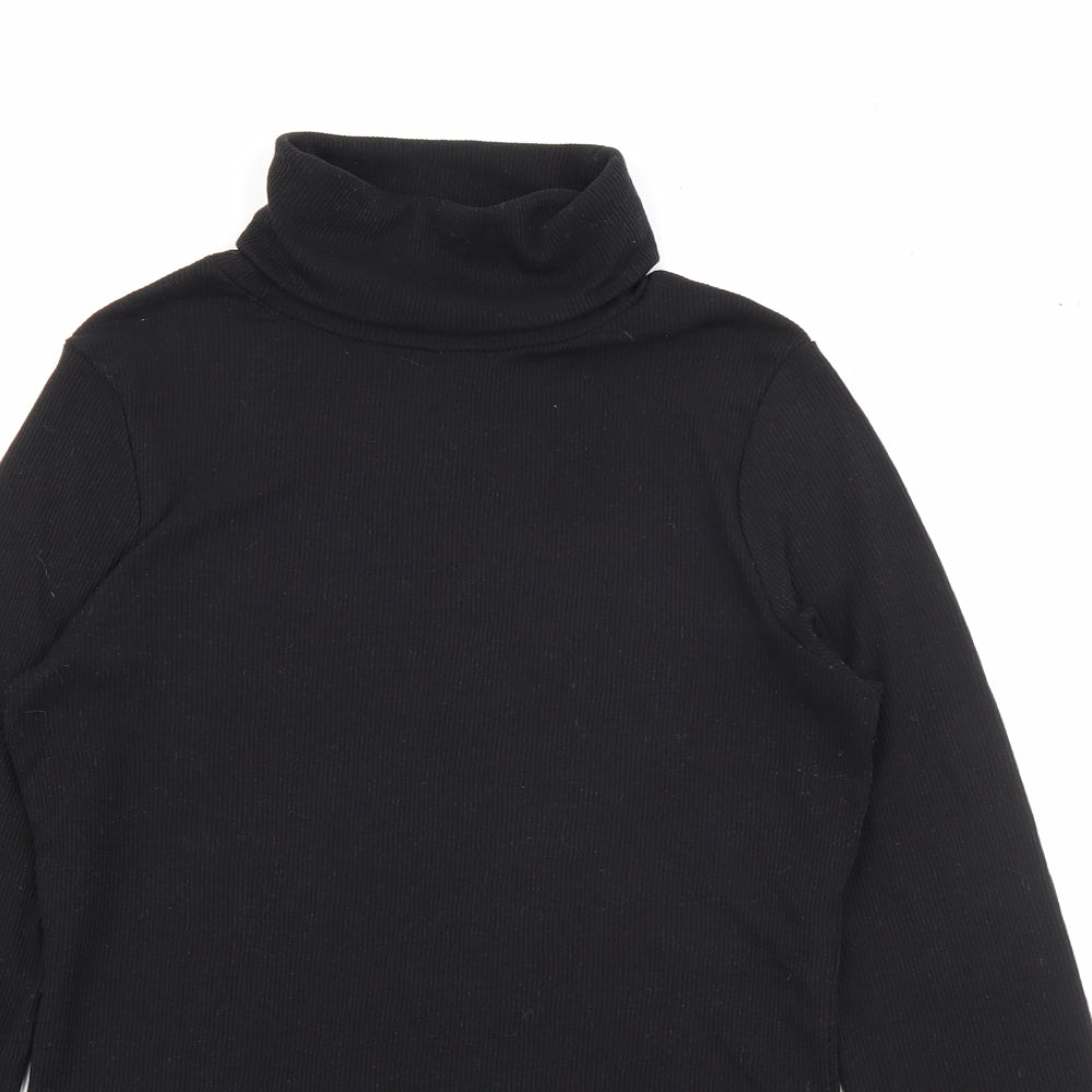 New Look Womens Black Roll Neck  Polyester Pullover Jumper Size 16