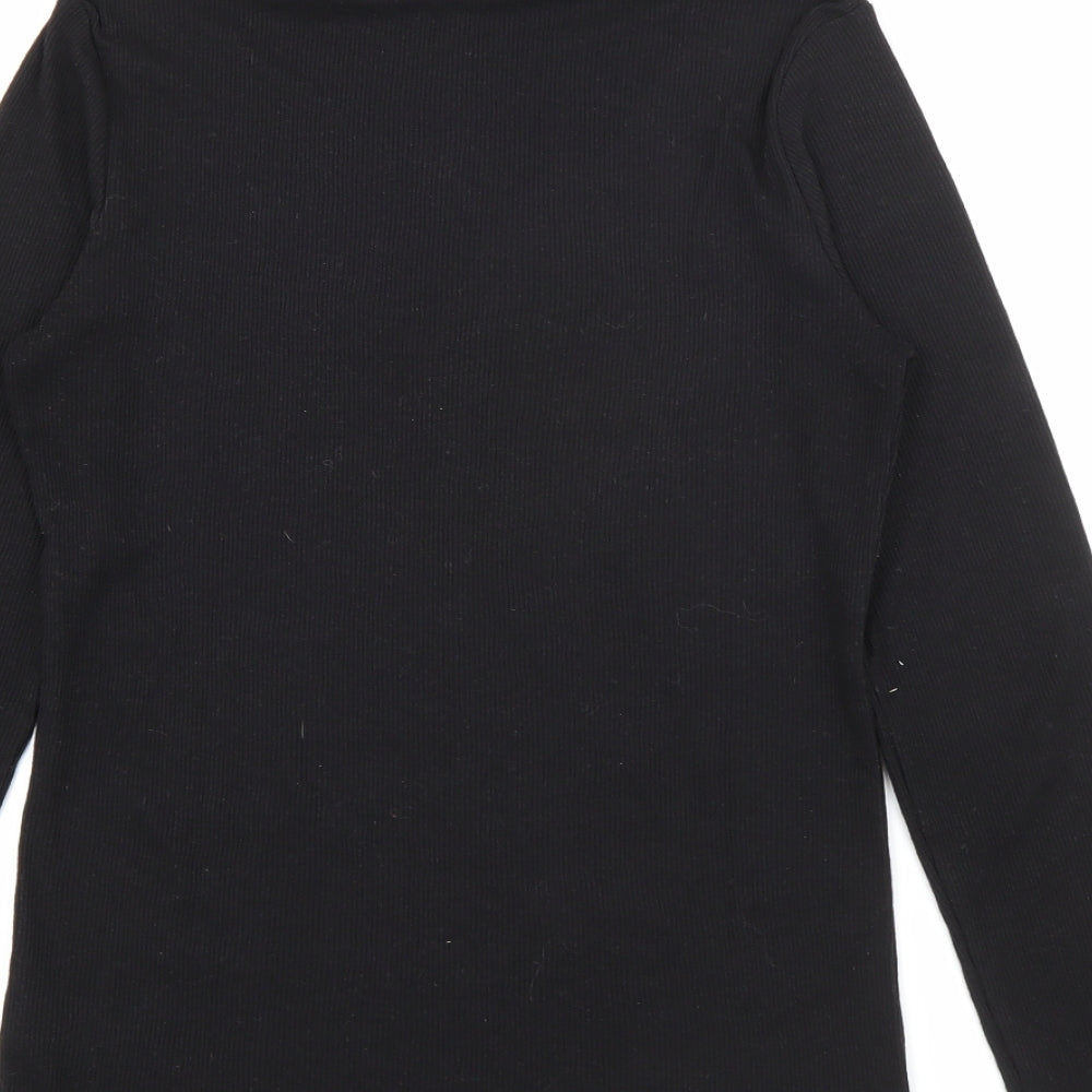 New Look Womens Black Roll Neck  Polyester Pullover Jumper Size 16