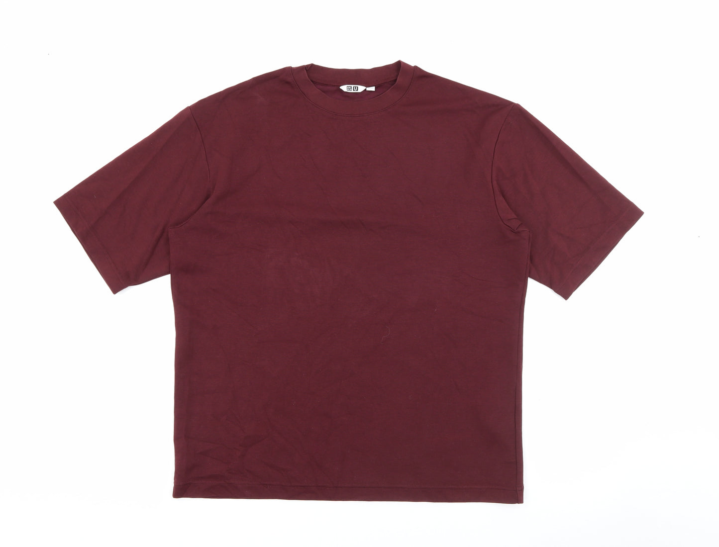 Uniqlo Mens Red  Cotton  T-Shirt Size M Crew Neck