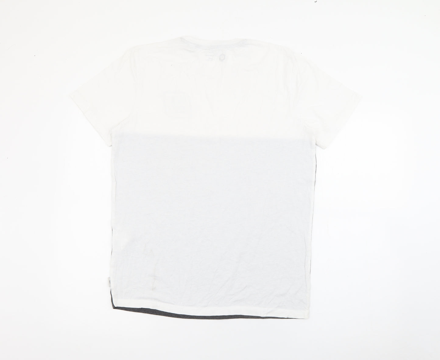 JACK & JONES Mens Grey  Cotton  T-Shirt Size M Crew Neck