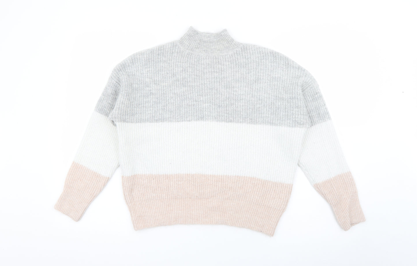 Primark Womens Pink High Neck  Acrylic Pullover Jumper Size 2XS
