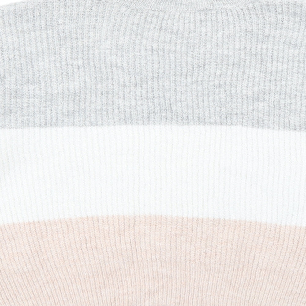 Primark Womens Pink High Neck  Acrylic Pullover Jumper Size 2XS