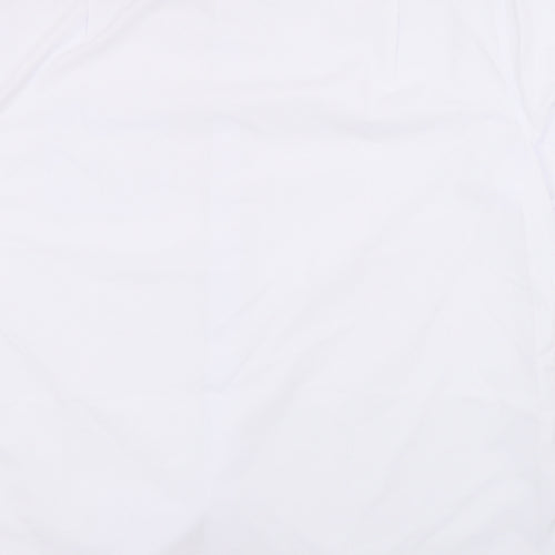 Marks and Spencer Mens White  Polyester  Button-Up Size 16 Collared Button