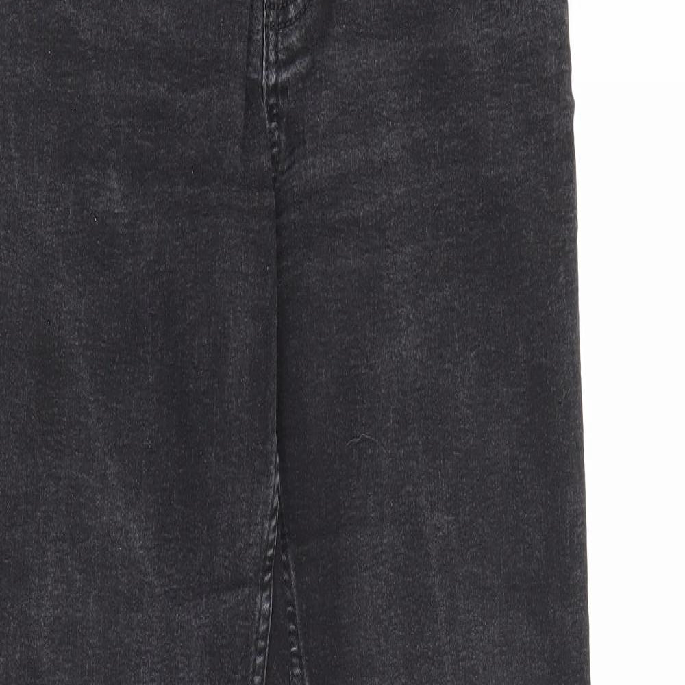 Marks and Spencer Womens Black  Cotton Straight Jeans Size 12 L28 in Regular Button