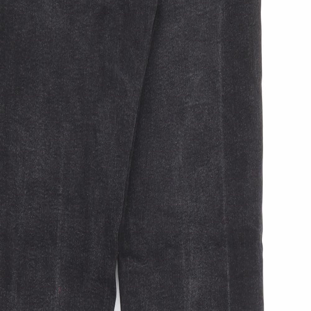 Marks and Spencer Womens Black  Cotton Straight Jeans Size 12 L28 in Regular Button
