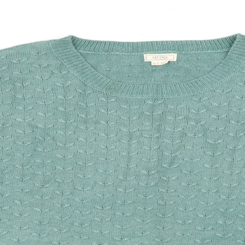 Fat Face Womens Green Crew Neck  Viscose Pullover Jumper Size 20