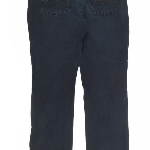 Marks and Spencer Womens Black  Cotton Straight Jeans Size 12 L28 in Regular Button