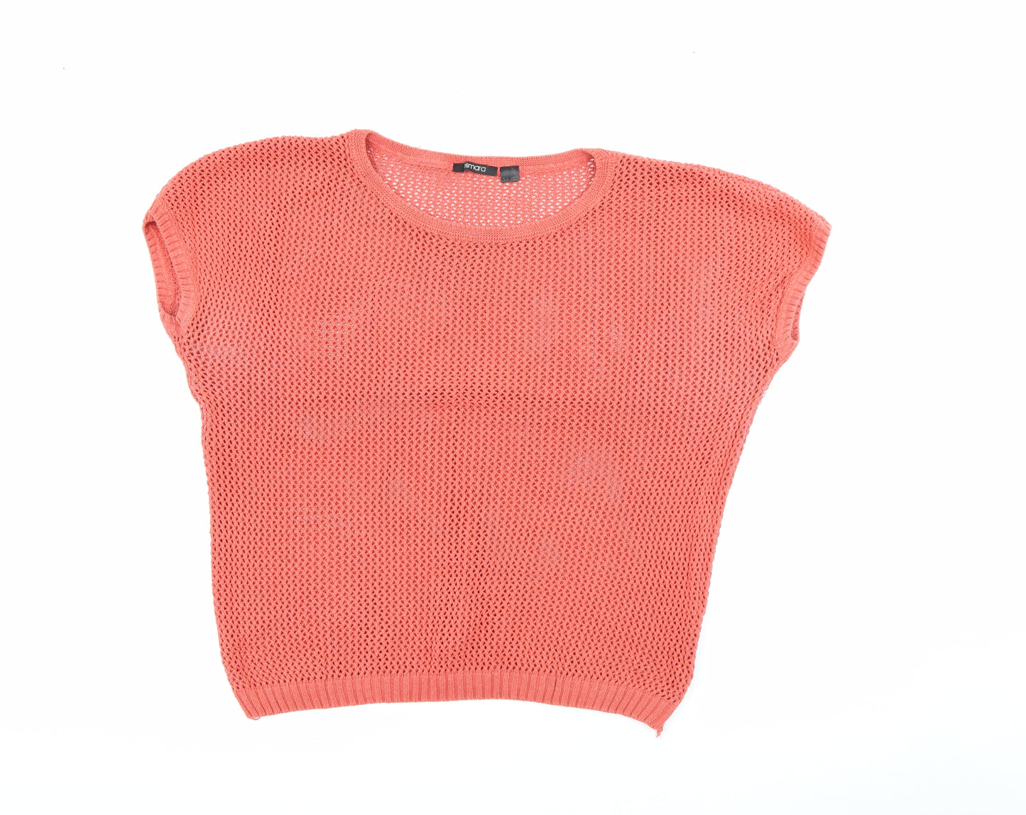 ESMARA Womens Orange Crew Neck  Acrylic Pullover Jumper Size L