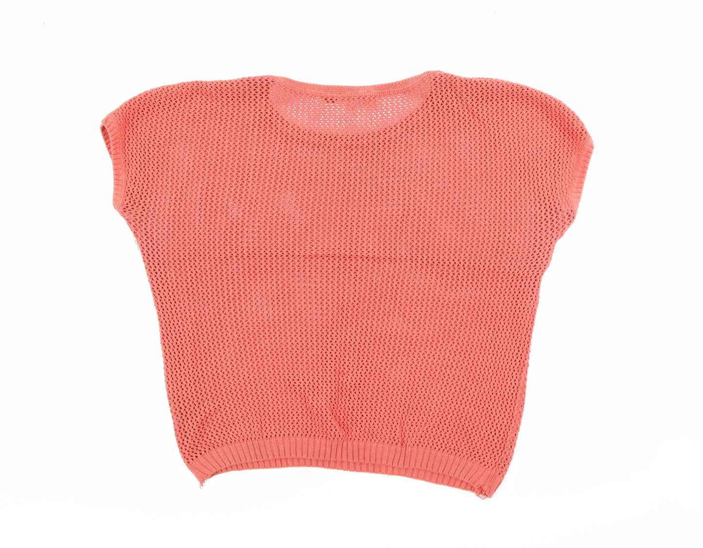 ESMARA Womens Orange Crew Neck  Acrylic Pullover Jumper Size L