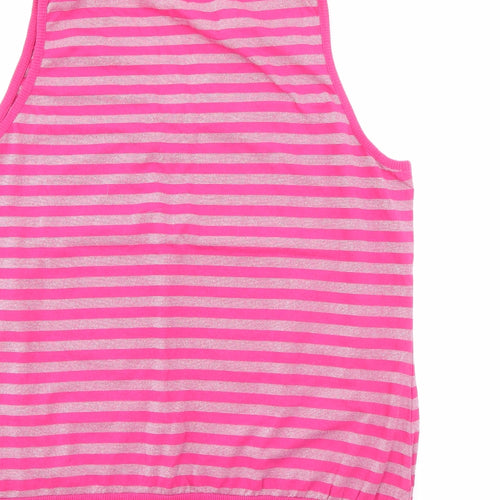 MK Womens Pink V-Neck Striped Polyester Pullover Jumper Size 22