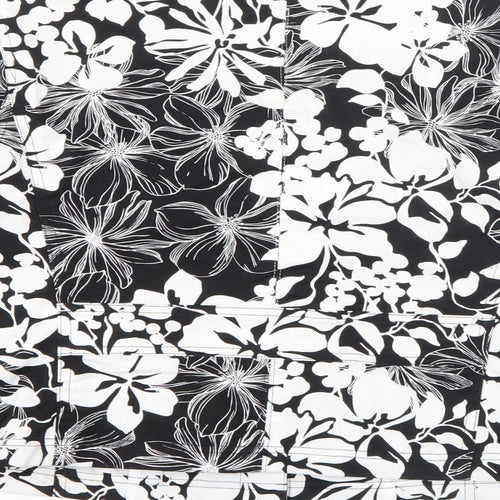 Liz Clasiborne Womens Black Floral  Jacket  Size S  Snap