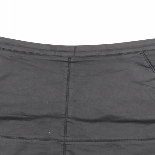 NEXT Womens Black  Cotton Mini Skirt Size 12   Zip