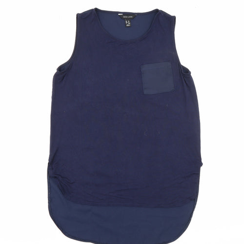 New Look Womens Blue  Viscose Camisole Tank Size 10 Round Neck