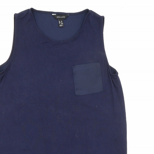 New Look Womens Blue  Viscose Camisole Tank Size 10 Round Neck