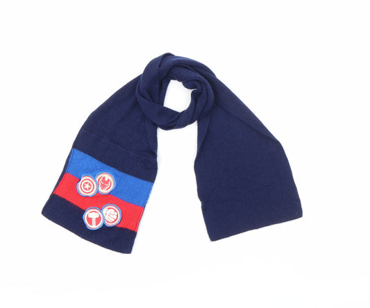 George Boys Blue Colourblock Acrylic Scarf  One Size  - Avengers