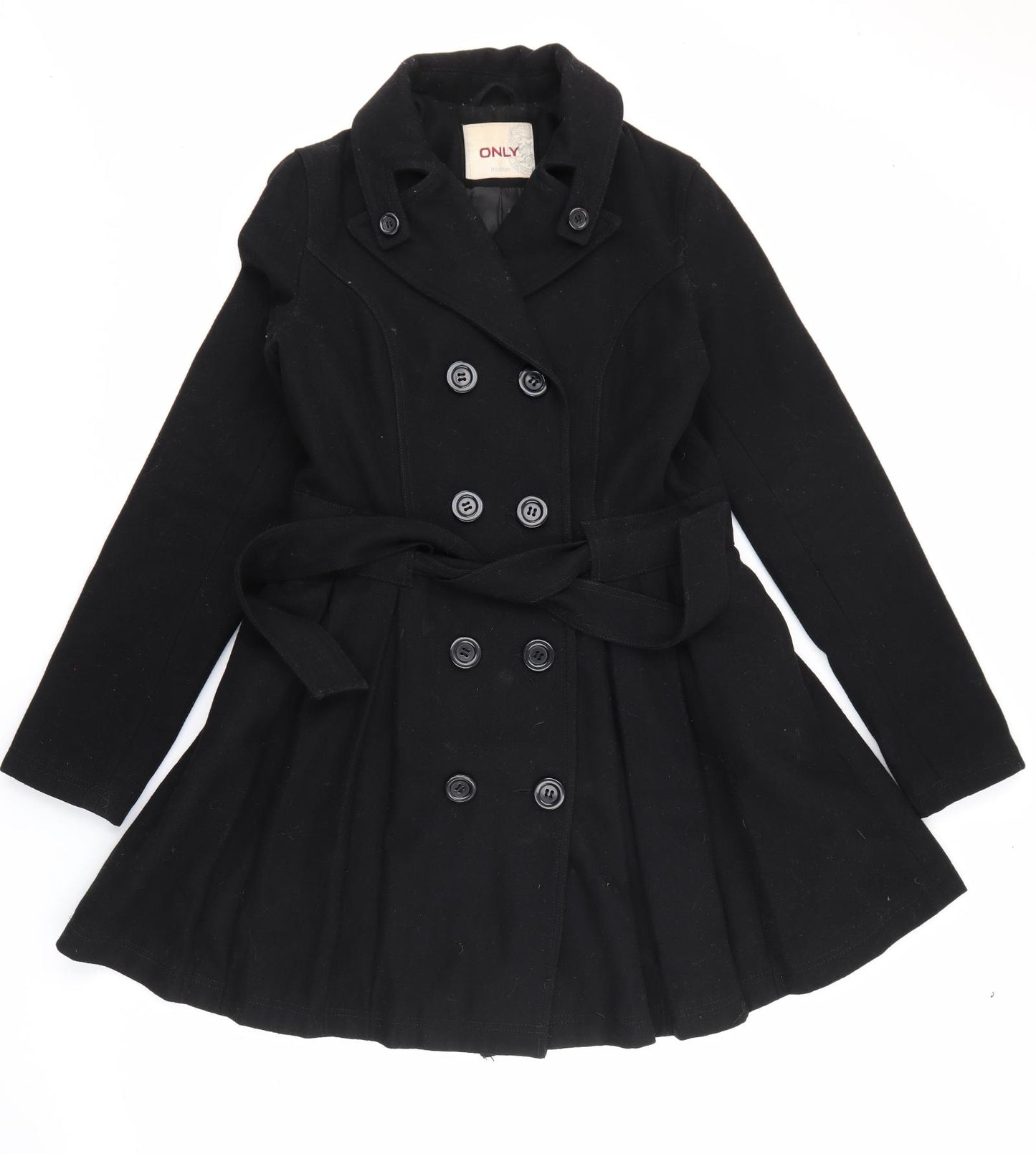 Only Womens Black   Overcoat Coat Size M  Button