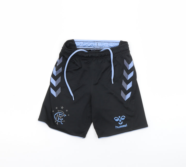 Hummel Boys Black Polyester Sweat Shorts Size 5-6 Years Regular