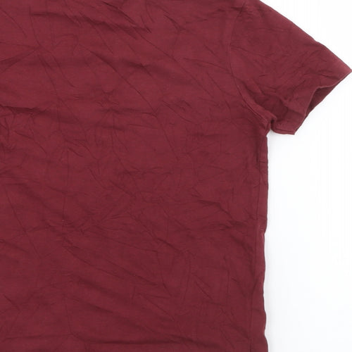 George Boys Red  Cotton Pullover T-Shirt Size 5-6 Years Crew Neck