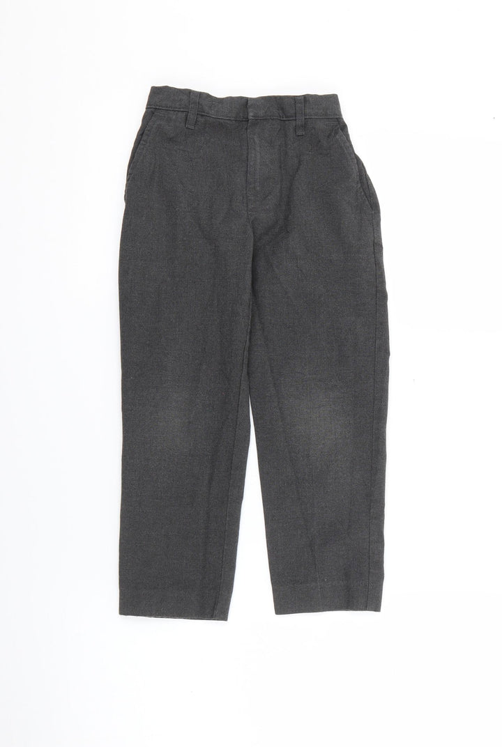 TU Boys Grey Polyester Dress Pants Trousers Size 6 Years Regular