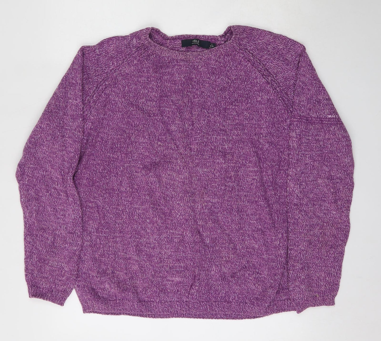 Isle Womens Purple Boat Neck  Cotton Pullover Jumper Size 18