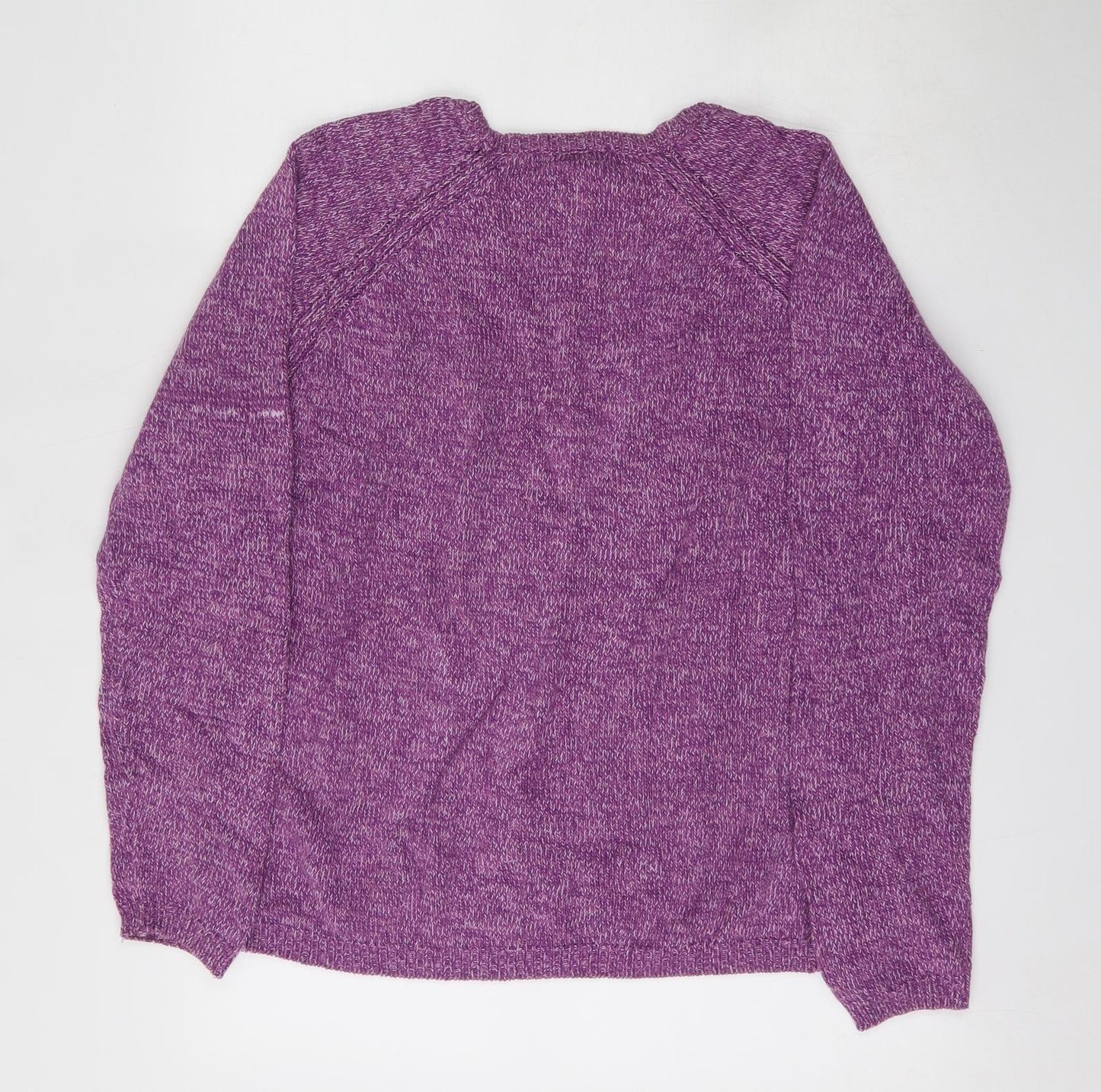 Isle Womens Purple Boat Neck  Cotton Pullover Jumper Size 18