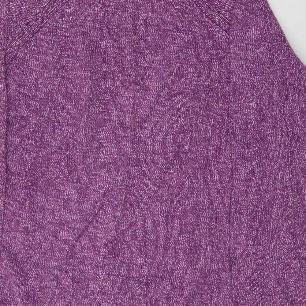 Isle Womens Purple Boat Neck  Cotton Pullover Jumper Size 18