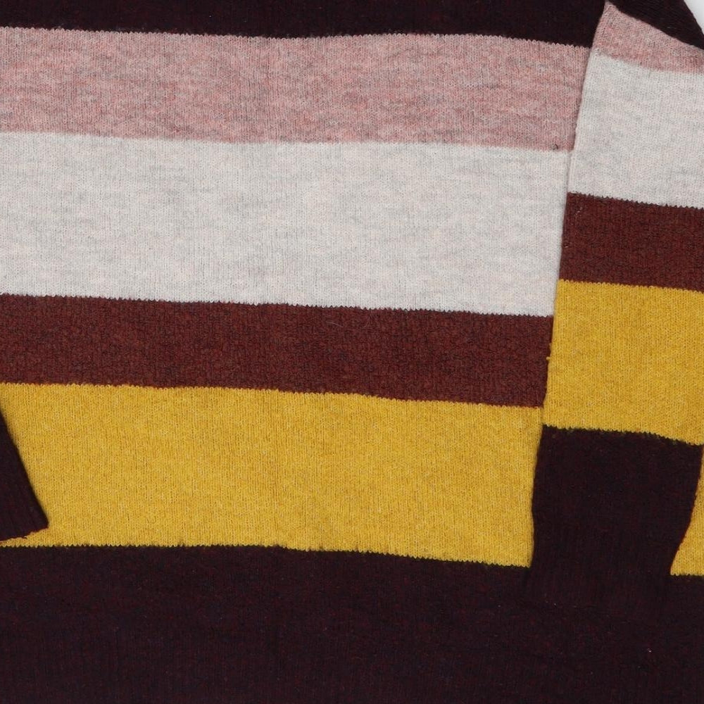 F&F Womens Multicoloured Boat Neck Striped Acrylic Pullover Jumper Size 22