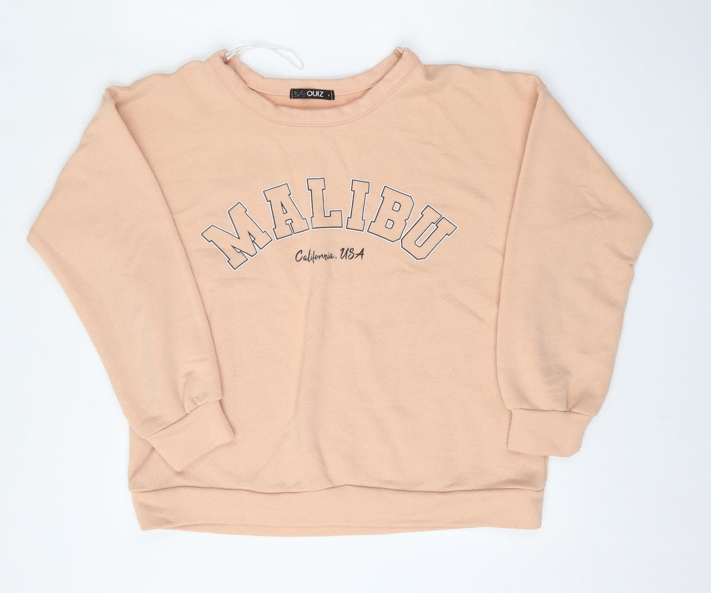 Quiz Womens Pink Boat Neck  Polyester Pullover Jumper Size S