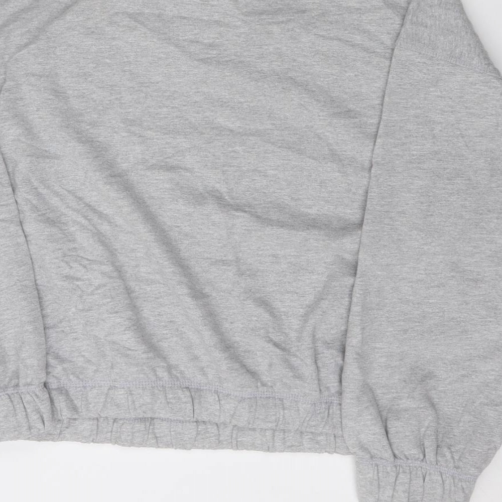 Urban Bliss Womens Grey  Cotton Pullover Sweatshirt Size L  Zip