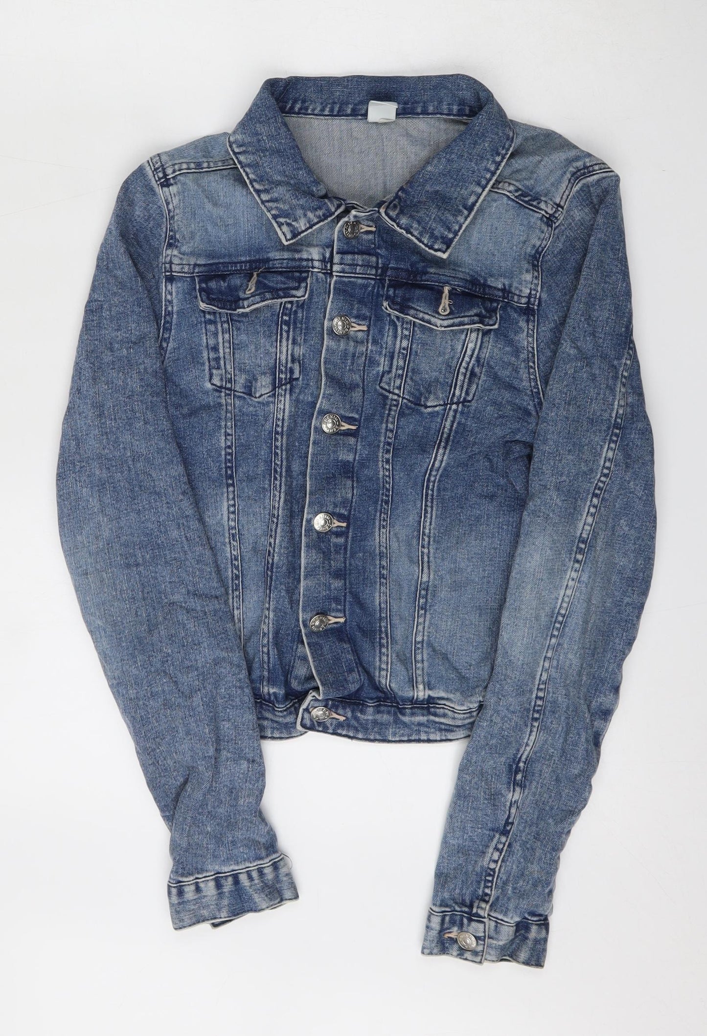 &denim Girls Blue   Basic Jacket Jacket Size 14 Years  Button