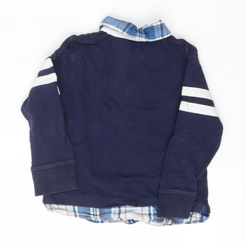 NEXT Boys Blue  Cotton Basic Polo Size 3 Years Collared Button