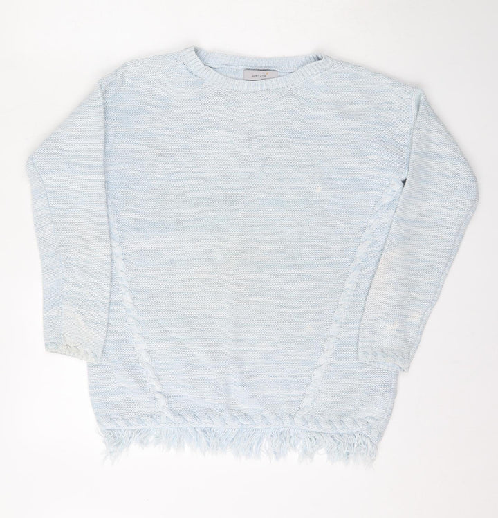 Per Una Womens Blue Boat Neck  Cotton Pullover Jumper Size 10