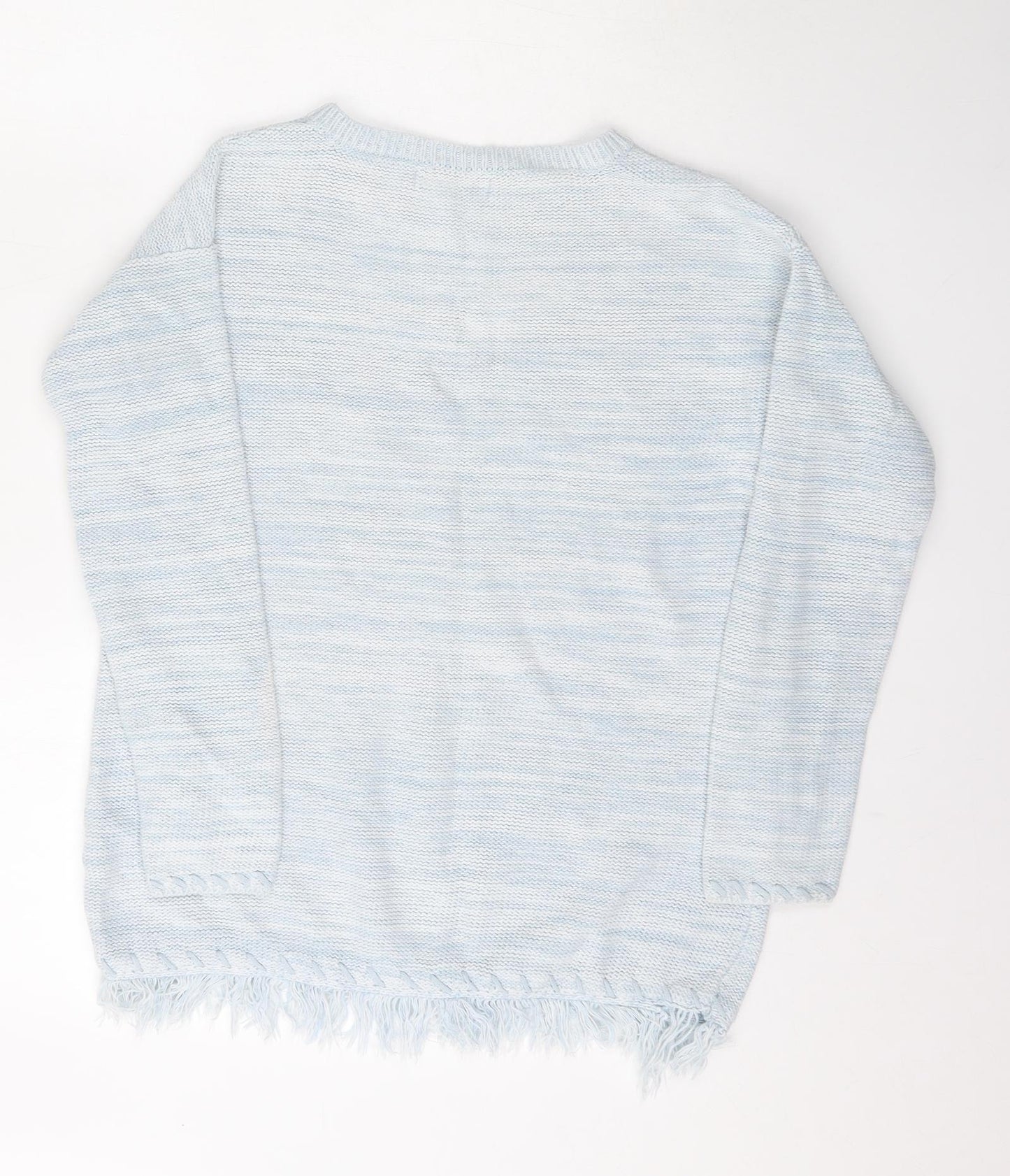Per Una Womens Blue Boat Neck  Cotton Pullover Jumper Size 10