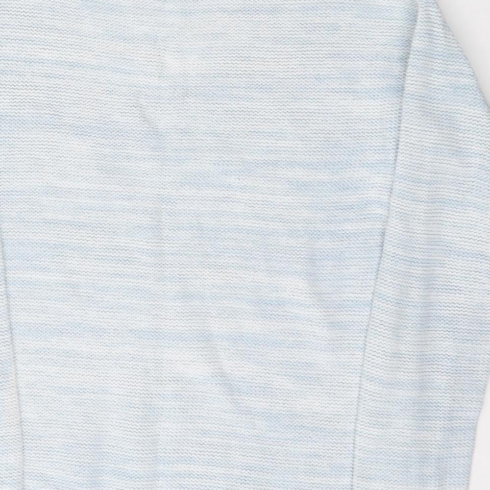 Per Una Womens Blue Boat Neck  Cotton Pullover Jumper Size 10