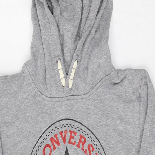 Converse Boys Grey  Cotton Pullover Hoodie Size 10 Years