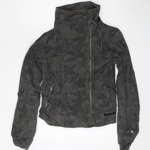 Bench Womens Grey Striped  Anorak Jacket Size S  Zip