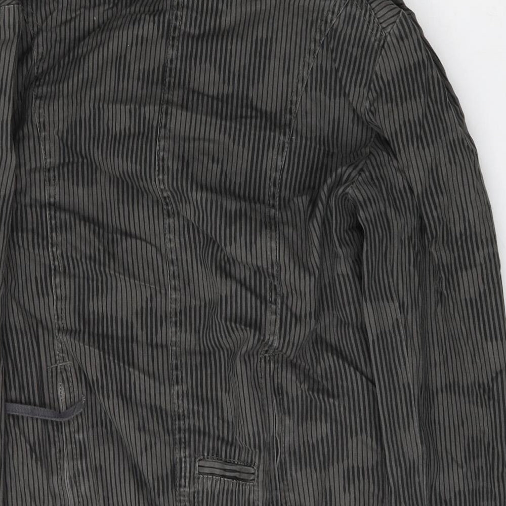 Bench Womens Grey Striped  Anorak Jacket Size S  Zip